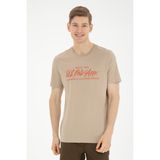 U.S. Polo Assn. Erkek Regular Fit Bisiklet Yaka Açık Haki Tişört 50282007-VR183 - M - Haki-1070