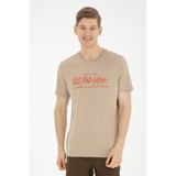 U.S. Polo Assn. Erkek Regular Fit Bisiklet Yaka Açık Haki Tişört 50282007-VR183