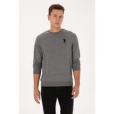 U.S. Polo Assn. Erkek Regular Fit Bisiklet Yaka Antrasit Melanj Basic Sweatshirt 50308103-VR081