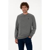 U.S. Polo Assn. Erkek Regular Fit Bisiklet Yaka Antrasit Melanj İnce Basic Sweatshirt 50313752-VR081 - 3XL