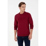 U.S. Polo Assn. Erkek Regular Fit Bisiklet Yaka Bordo Basic Sweatshirt 50289058-VR014
