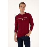 U.S. Polo Assn. Erkek Regular Fit Bisiklet Yaka Bordo İnce Basic Sweatshirt 50313743-VR014 - M