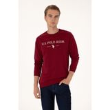 U.S. Polo Assn. Erkek Regular Fit Bisiklet Yaka Bordo İnce Basic Sweatshirt 50313743-VR014