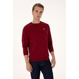 U.S. Polo Assn. Erkek Regular Fit Bisiklet Yaka Bordo İnce Basic Sweatshirt 50313752-VR014 - M