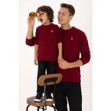 U.S. Polo Assn. Erkek Regular Fit Bisiklet Yaka Bordo İnce Basic Sweatshirt 50313752-VR014