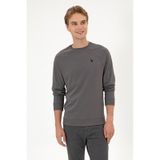 U.S. Polo Assn. Erkek Regular Fit Bisiklet Yaka Gri İnce Basic Sweatshirt 50313752-VR024