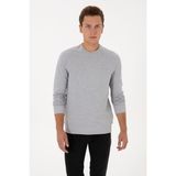 U.S. Polo Assn. Erkek Regular Fit Bisiklet Yaka Gri Melanj İnce Sweatshirt 50324788-VR086 - Grimelanj - XL