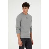 U.S. Polo Assn. Erkek Regular Fit Bisiklet Yaka Gri Melanj Sweatshirt 50293436-VR086