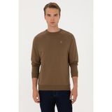 U.S. Polo Assn. Erkek Regular Fit Bisiklet Yaka Haki İnce Basic Sweatshirt 50313752-VR027 - Haki - 289