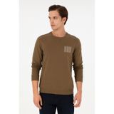 U.S. Polo Assn. Erkek Regular Fit Bisiklet Yaka Haki Sweatshirt 50290252-VR027