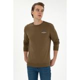 U.S. Polo Assn. Erkek Regular Fit Bisiklet Yaka Haki Sweatshirt 50293742-VR027