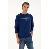 U.S. Polo Assn. Erkek Regular Fit Bisiklet Yaka İndigo İnce Basic Sweatshirt 50313743-VR028 - M - Indigo