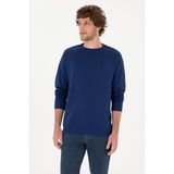 U.S. Polo Assn. Erkek Regular Fit Bisiklet Yaka İndigo İnce Basic Sweatshirt 50313752-VR028 - Indigo - 2XL