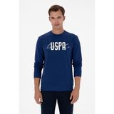 U.S. Polo Assn. Erkek Regular Fit Bisiklet Yaka İndigo İnce Sweatshirt 50315570-VR028 - Indigo - XL