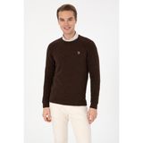 U.S. Polo Assn. Erkek Regular Fit Bisiklet Yaka Kahverengi Kazak 50314983-VR029 - M