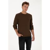 U.S. Polo Assn. Erkek Regular Fit Bisiklet Yaka Kahverengi Sweatshirt 50316390-VR029 - 3XL
