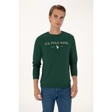 U.S. Polo Assn. Erkek Regular Fit Bisiklet Yaka Koyu Yeşil İnce Basic Sweatshirt 50313743-VR079 - M