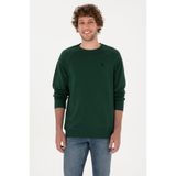 U.S. Polo Assn. Erkek Regular Fit Bisiklet Yaka Koyu Yeşil İnce Basic Sweatshirt 50313752-VR079