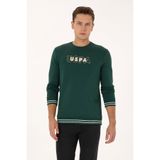 U.S. Polo Assn. Erkek Regular Fit Bisiklet Yaka Koyu Yeşil Sweatshirt 50316372-VR079