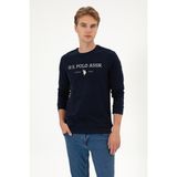 U.S. Polo Assn. Erkek Regular Fit Bisiklet Yaka Lacivert İnce Basic Sweatshirt 50313743-VR033