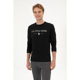 U.S. Polo Assn. Erkek Regular Fit Bisiklet Yaka Siyah İnce Basic Sweatshirt 50313743-VR046 - Siyah-128 - 2XL