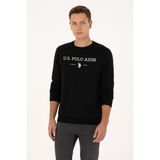 U.S. Polo Assn. Erkek Regular Fit Bisiklet Yaka Siyah İnce Basic Sweatshirt 50313743-VR046 - Siyah-128