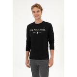 U.S. Polo Assn. Erkek Regular Fit Bisiklet Yaka Siyah İnce Basic Sweatshirt 50313743-VR046