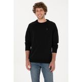 U.S. Polo Assn. Erkek Regular Fit Bisiklet Yaka Siyah İnce Basic Sweatshirt 50313752-VR046 - Siyah-128 - 2XL