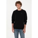 U.S. Polo Assn. Erkek Regular Fit Bisiklet Yaka Siyah İnce Basic Sweatshirt 50313752-VR046