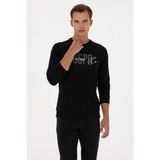 U.S. Polo Assn. Erkek Regular Fit Bisiklet Yaka Siyah İnce Sweatshirt 50315570-VR046 - Siyah-128 - 3XL