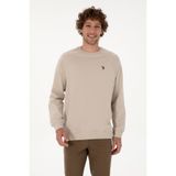U.S. Polo Assn. Erkek Regular Fit Bisiklet Yaka Taş İnce Basic Sweatshirt 50313752-VR049
