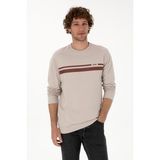 U.S. Polo Assn. Erkek Regular Fit Bisiklet Yaka Taş İnce Sweatshirt 50313801-VR049 - Taş1 - M