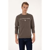 U.S. Polo Assn. Erkek Regular Fit Bisiklet Yaka Vizon İnce Basic Sweatshirt 50313743-VR052