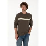 U.S. Polo Assn. Erkek Regular Fit Bisiklet Yaka Vizon İnce Sweatshirt 50313801-VR052 - Vizon1