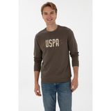 U.S. Polo Assn. Erkek Regular Fit Bisiklet Yaka Vizon İnce Sweatshirt 50315570-VR052 - M - Vizon1