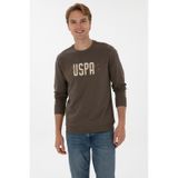 U.S. Polo Assn. Erkek Regular Fit Bisiklet Yaka Vizon İnce Sweatshirt 50315570-VR052
