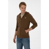 U.S. Polo Assn. Erkek Regular Fit Fermuarlı Kapüşonlu Haki Örme Hırka 50313748-VR027 - Haki-289 - XS