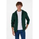 U.S. Polo Assn. Erkek Regular Fit Fermuarlı Kapüşonlu Koyu Yeşil Örme Hırka 50313719-VR079