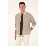 U.S. Polo Assn. Erkek Regular Fit Fermuarlı Krem Örme Hırka 50315820-VR256