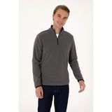 U.S. Polo Assn. Erkek Regular Fit Gri Polar Yarım Fermuarlı Basic Sweatshirt 50313777-VR024 - 3XL - Gri - 006