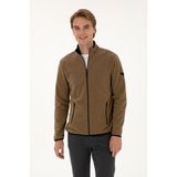 U.S. Polo Assn. Erkek Regular Fit Haki Polar Örme Hırka 50313779-VR027 - Haki-289