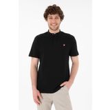 U.S. Polo Assn. Erkek Regular Fit Hakim Yaka Siyah Basic Tişört 50305914-vr046