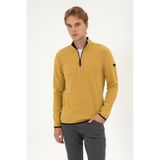 U.S. Polo Assn. Erkek Regular Fit Hardal Polar Yarım Fermuarlı Basic Sweatshirt 50313777-VR151