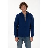 U.S. Polo Assn. Erkek Regular Fit İndigo Şardonlu Örme Hırka 50313755-VR028