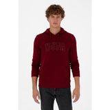 U.S. Polo Assn. Erkek Regular Fit Kapüşonlu Bordo Basic Sweatshirt 50315663-VR014