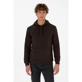 U.S. Polo Assn. Erkek Regular Fit Kapüşonlu Koyu Kahverengi Basic Sweatshirt 50313720-VR084 - 4XL