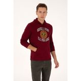 U.S. Polo Assn. Erkek Regular Fit Kapüşonlu Şardonlu Bordo Sweatshirt 50308999-VR014