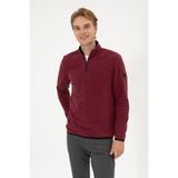 U.S. Polo Assn. Erkek Regular Fit Koyu Bordo Polar Yarım Fermuarlı Basic Sweatshirt 50313777-VR177