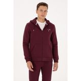 U.S. Polo Assn. Erkek Regular Fit Koyu Bordo Şardonlu Örme Hırka 50313755-VR177 - XL