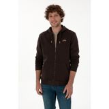 U.S. Polo Assn. Erkek Regular Fit Koyu Kahverengi Şardonlu Örme Hırka 50313755-VR084